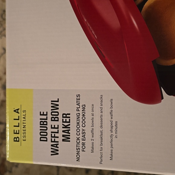 BELLA ESSENTIALS BRAND DOUBLE WAFFLE BOWL MAKER - Picture 3 of 7